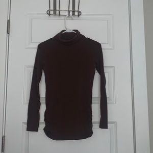Brown Long Sleeve Turtle Neck Shirt